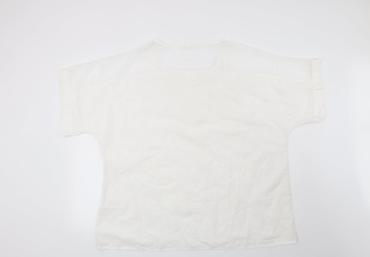 Womens UK Size 2XL Preworn White Basic Blouse