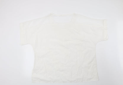 Womens UK Size 2XL Preworn White Basic Blouse