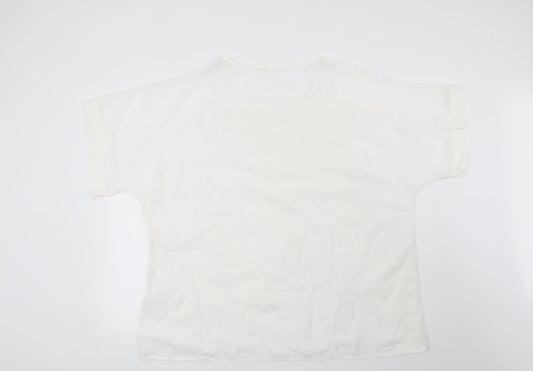 Womens UK Size 2XL Preworn White Basic Blouse
