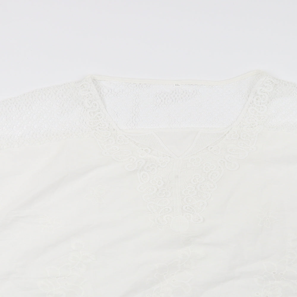 Womens UK Size 2XL Preworn White Basic Blouse