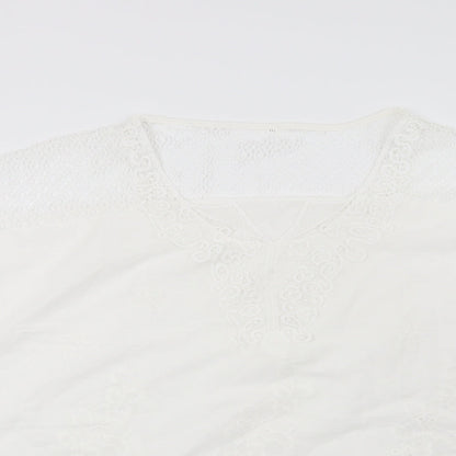 Womens UK Size 2XL Preworn White Basic Blouse