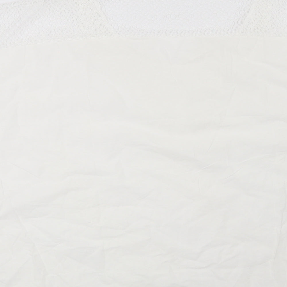 Womens UK Size 2XL Preworn White Basic Blouse