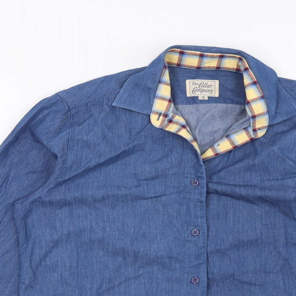 Mens UK Size S Preworn Blue  Button-Up Long Sleeve Casual Shirt