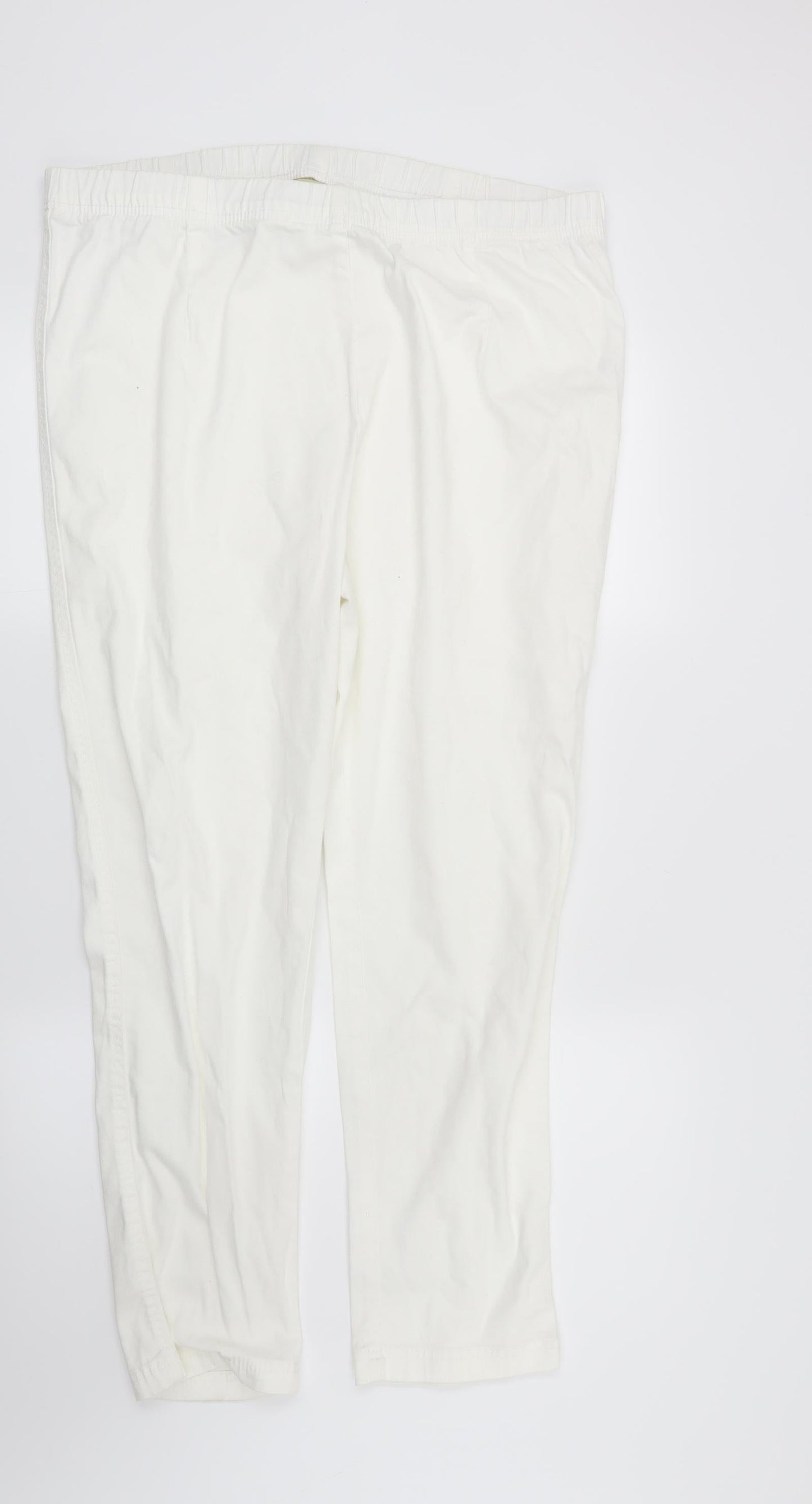 Womens UK Size 20 Preworn Regular Fit Straight White Jeans