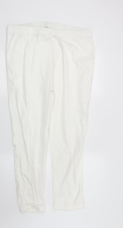 Womens UK Size 20 Preworn Regular Fit Straight White Jeans