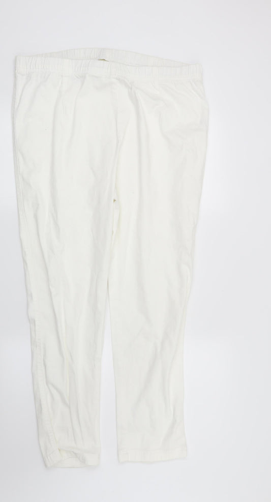 Womens UK Size 20 Preworn Regular Fit Straight White Jeans