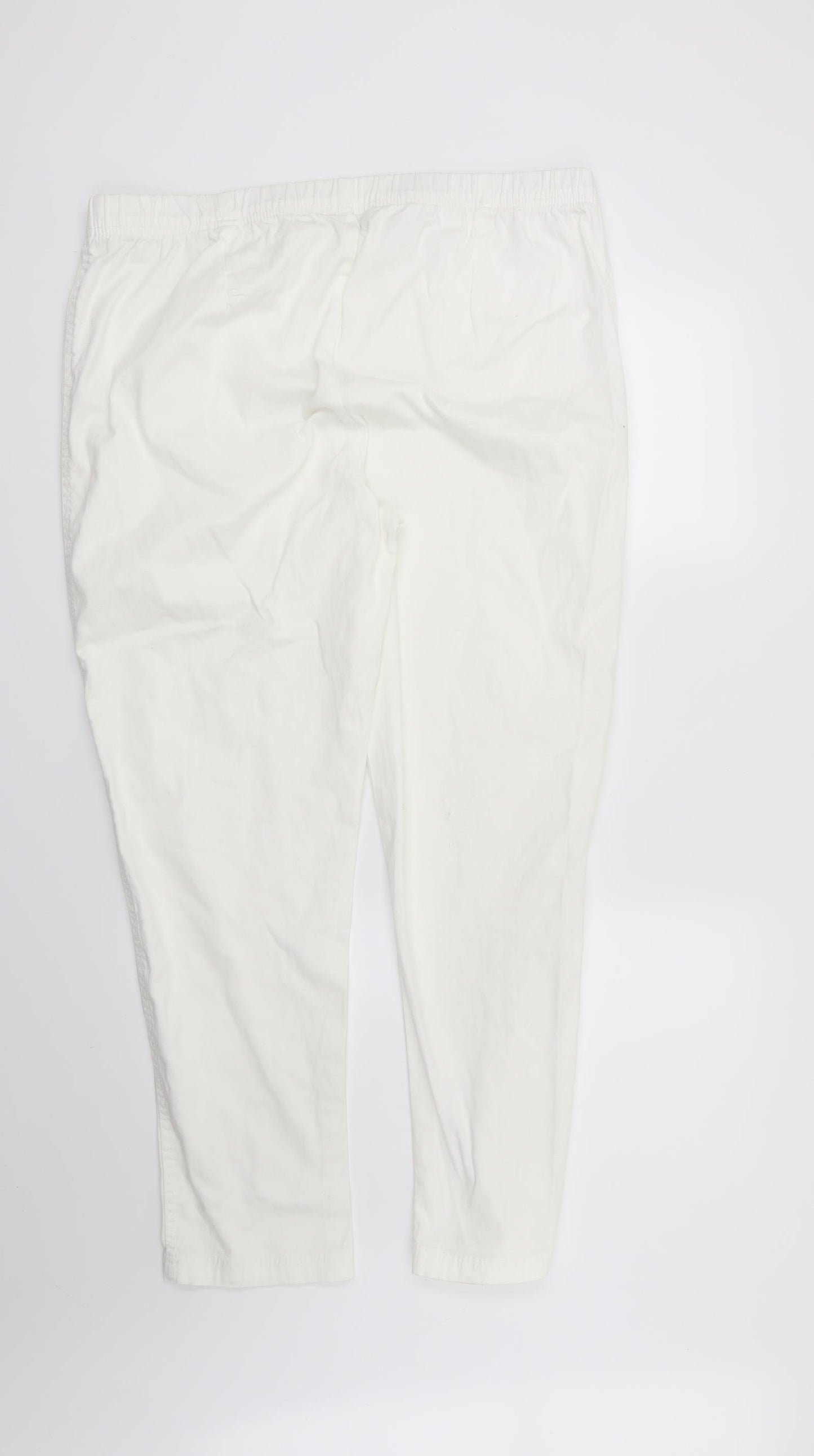 Womens UK Size 20 Preworn Regular Fit Straight White Jeans