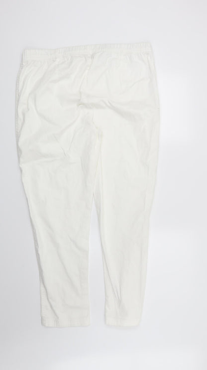 Womens UK Size 20 Preworn Regular Fit Straight White Jeans