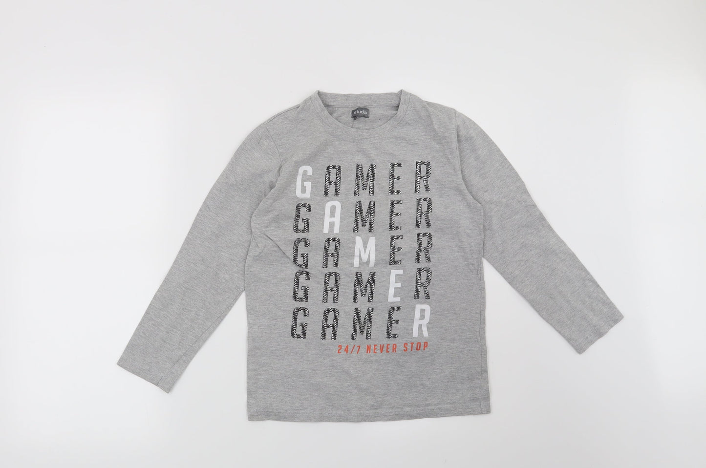 Studio Boys Grey   Basic T-Shirt Size 10-11 Years  - Gamer