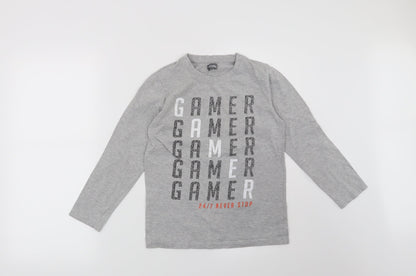 Studio Boys Grey   Basic T-Shirt Size 10-11 Years  - Gamer