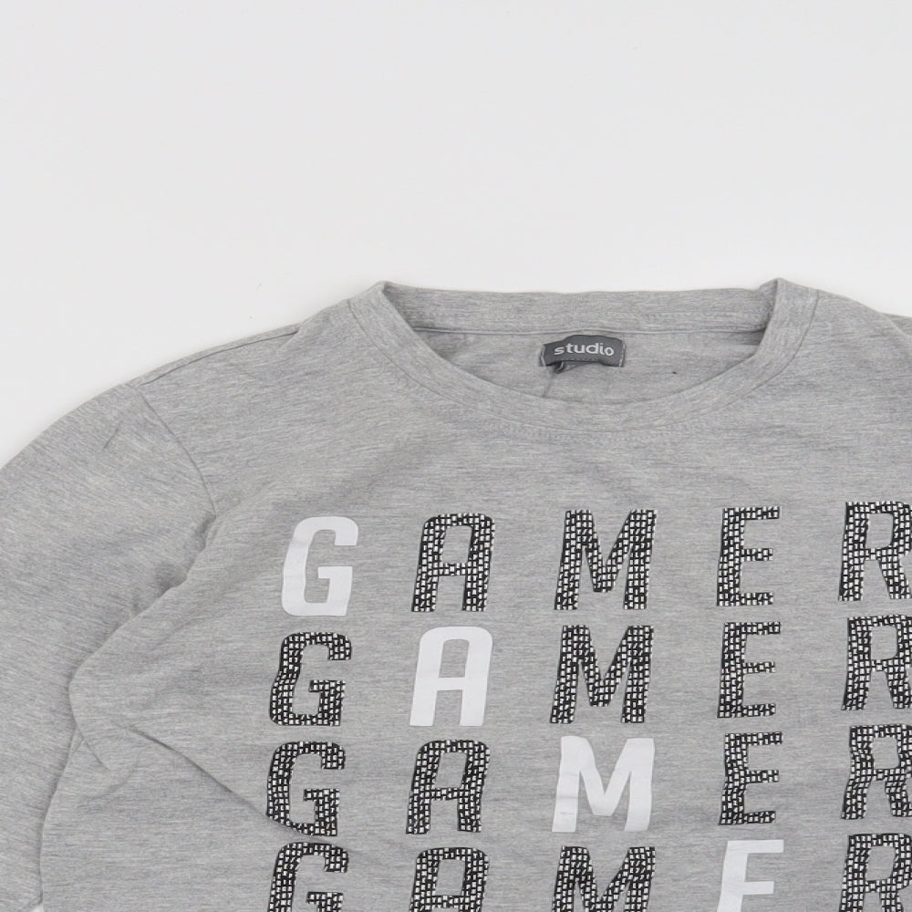 Studio Boys Grey   Basic T-Shirt Size 10-11 Years  - Gamer