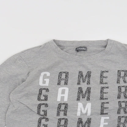Studio Boys Grey   Basic T-Shirt Size 10-11 Years  - Gamer