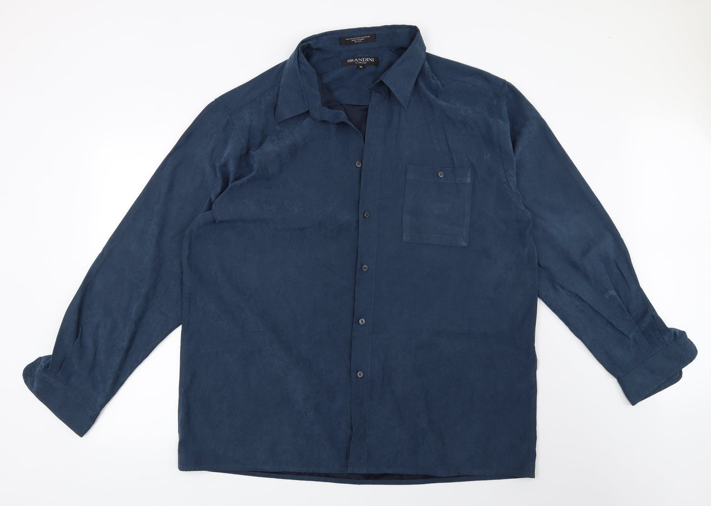 Mens UK Size 2XL Brandini Blue  Button-Up Long Sleeve Casual Shirt