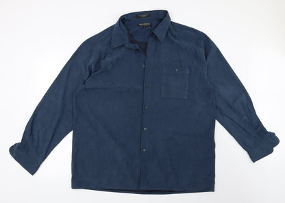 Mens UK Size 2XL Brandini Blue  Button-Up Long Sleeve Casual Shirt