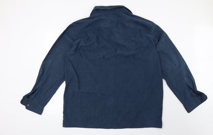 Mens UK Size 2XL Brandini Blue  Button-Up Long Sleeve Casual Shirt