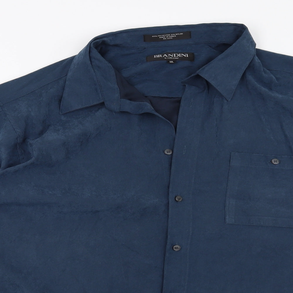 Mens UK Size 2XL Brandini Blue  Button-Up Long Sleeve Casual Shirt