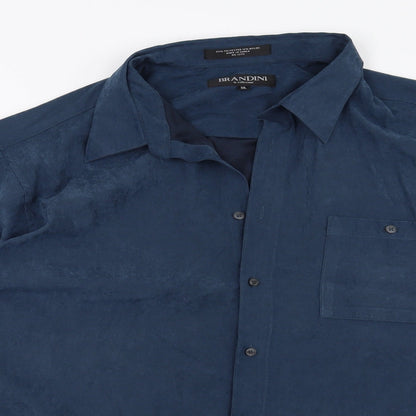Mens UK Size 2XL Brandini Blue  Button-Up Long Sleeve Casual Shirt