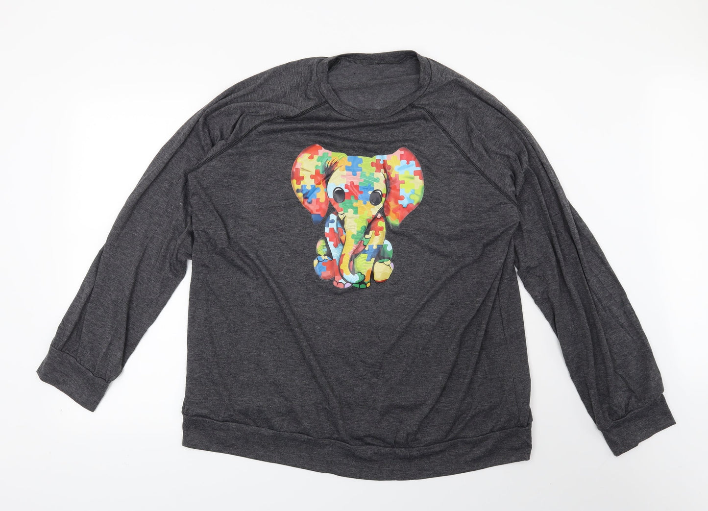 Preworn Womens Grey   Pullover Sweatshirt   - Elephant