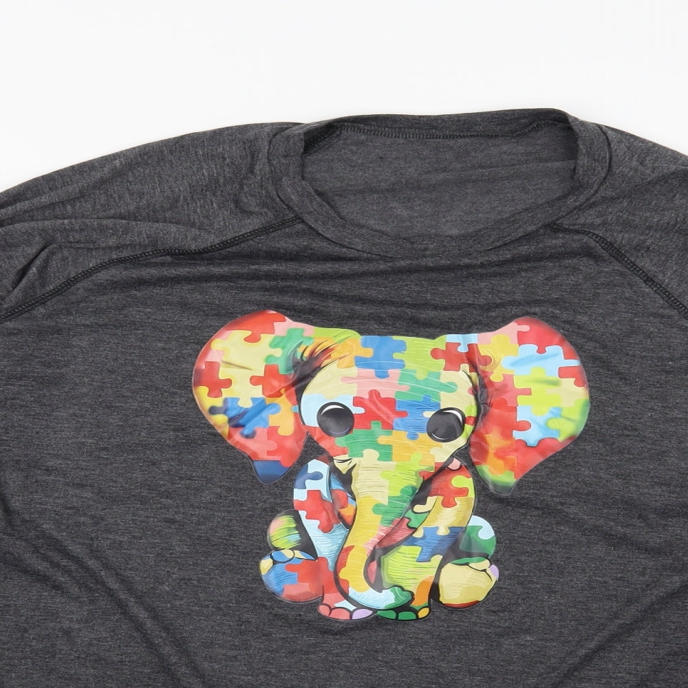 Preworn Womens Grey   Pullover Sweatshirt   - Elephant
