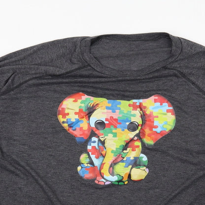 Preworn Womens Grey   Pullover Sweatshirt   - Elephant