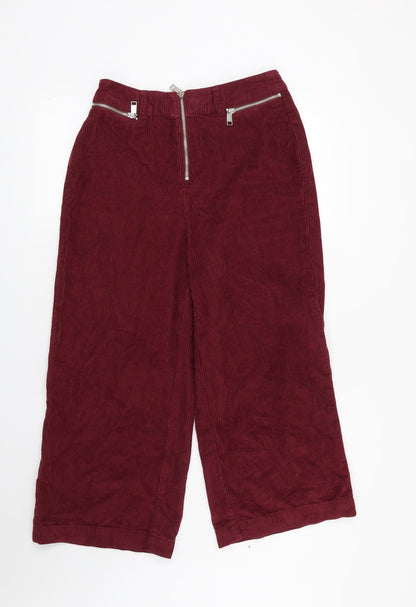 F&F Womens Red Striped  Straight Jeans Size 8 L24 in