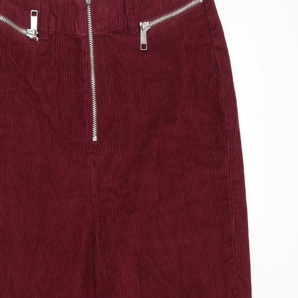 F&F Womens Red Striped  Straight Jeans Size 8 L24 in