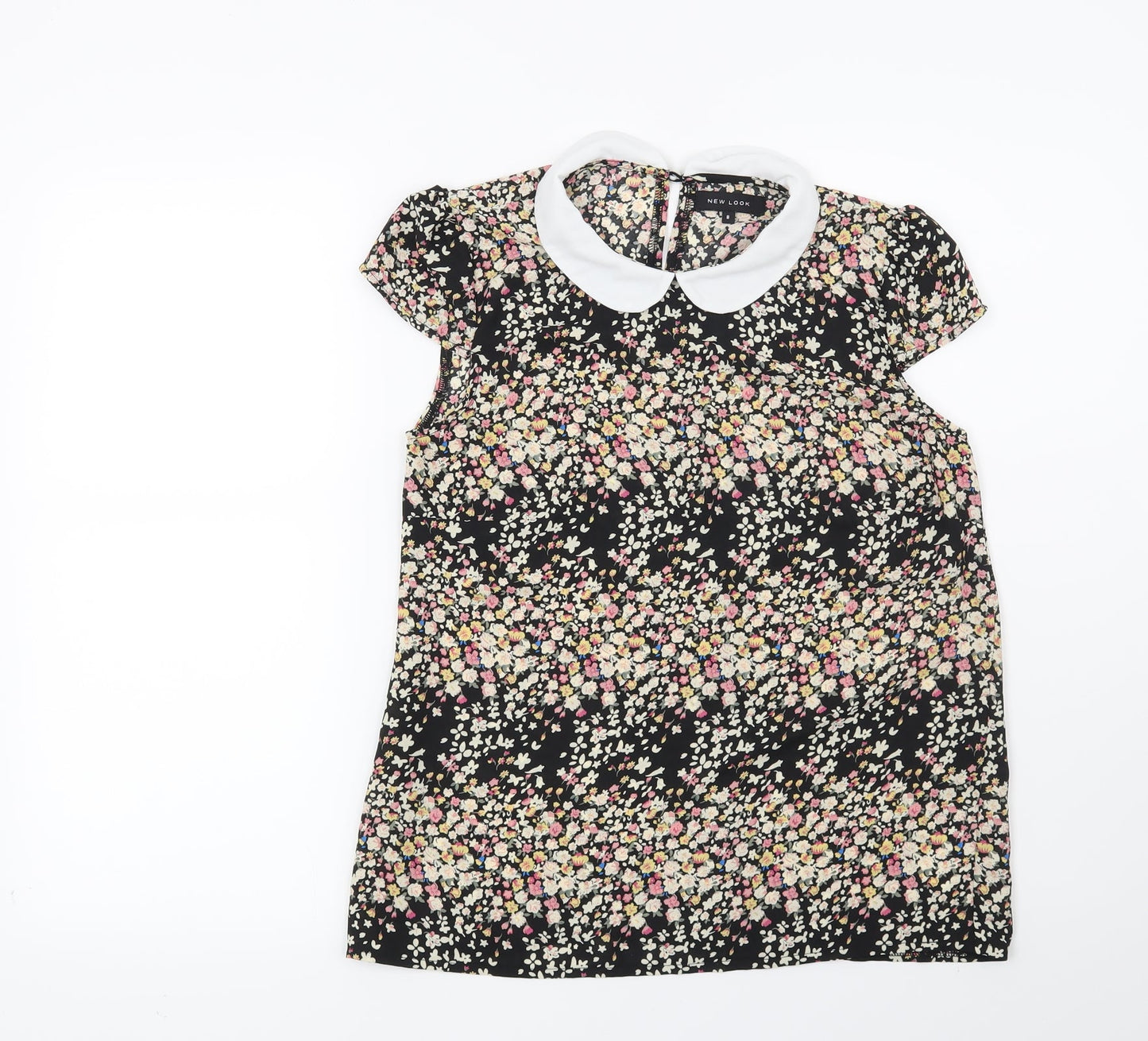 Womens UK Size 8 New Look Black Basic Blouse