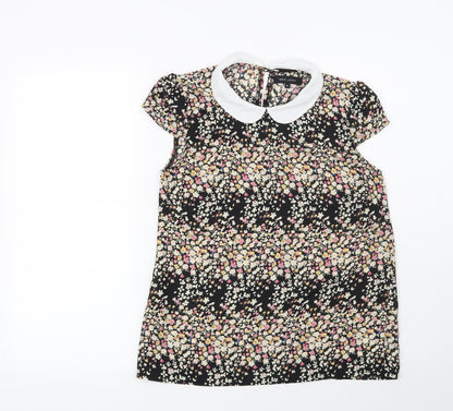 Womens UK Size 8 New Look Black Basic Blouse