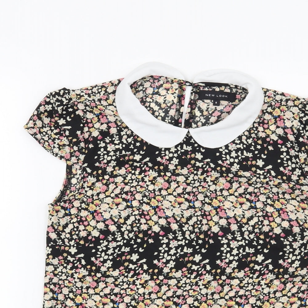 Womens UK Size 8 New Look Black Basic Blouse