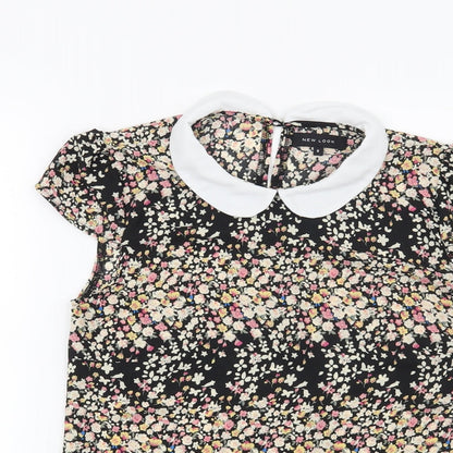 Womens UK Size 8 New Look Black Basic Blouse