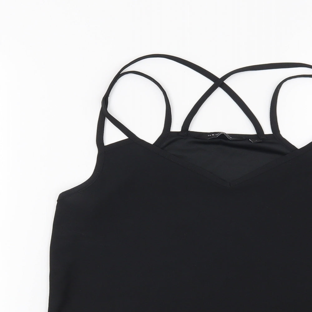 Womens UK Size 6 New Look Black Basic Blouse