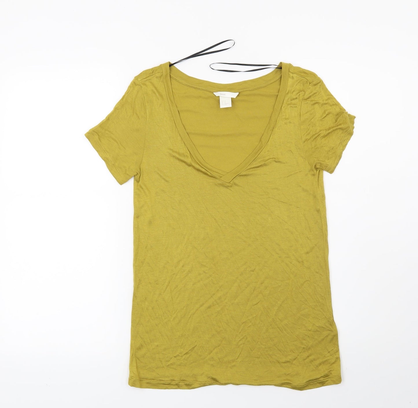 Womens UK Size XS H&M Yellow Basic T-Shirt