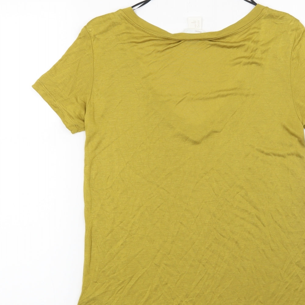 Womens UK Size XS H&M Yellow Basic T-Shirt