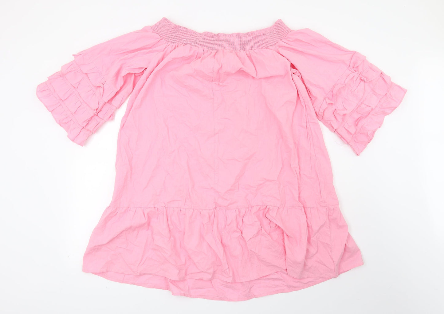 Womens UK Size 2XL Preworn Pink Basic Blouse