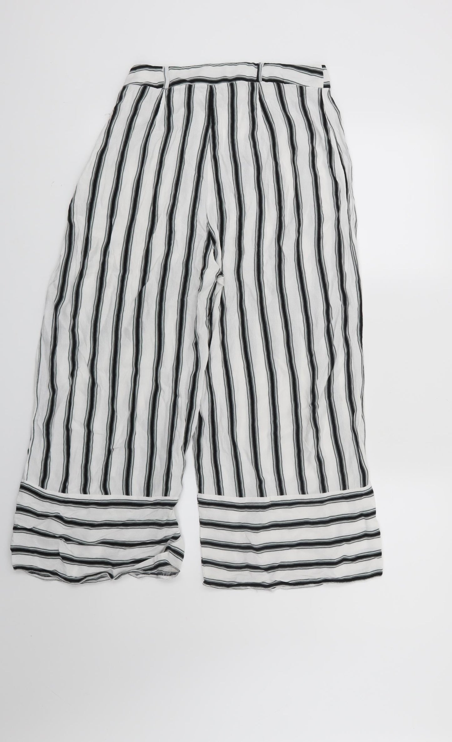 New Look Womens White Striped  Trousers  Size 10 L23 in