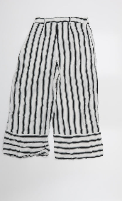 New Look Womens White Striped  Trousers  Size 10 L23 in