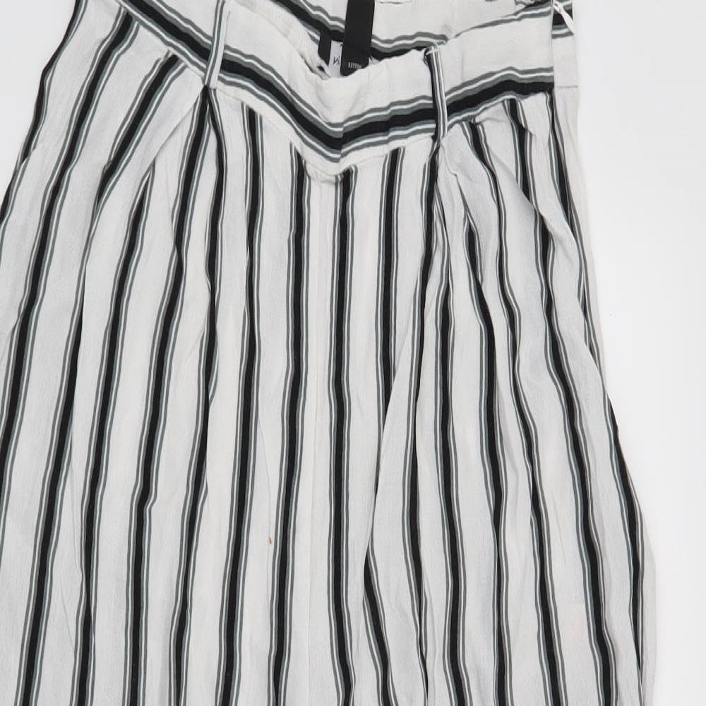 New Look Womens White Striped  Trousers  Size 10 L23 in