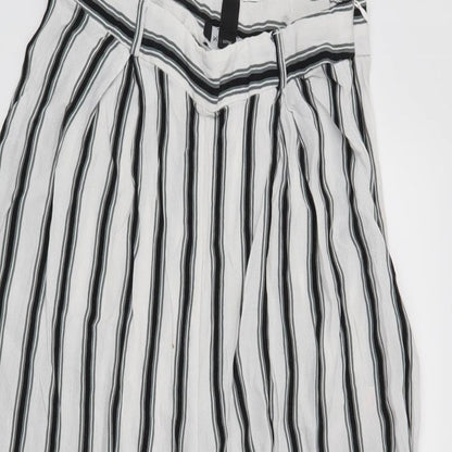 New Look Womens White Striped  Trousers  Size 10 L23 in