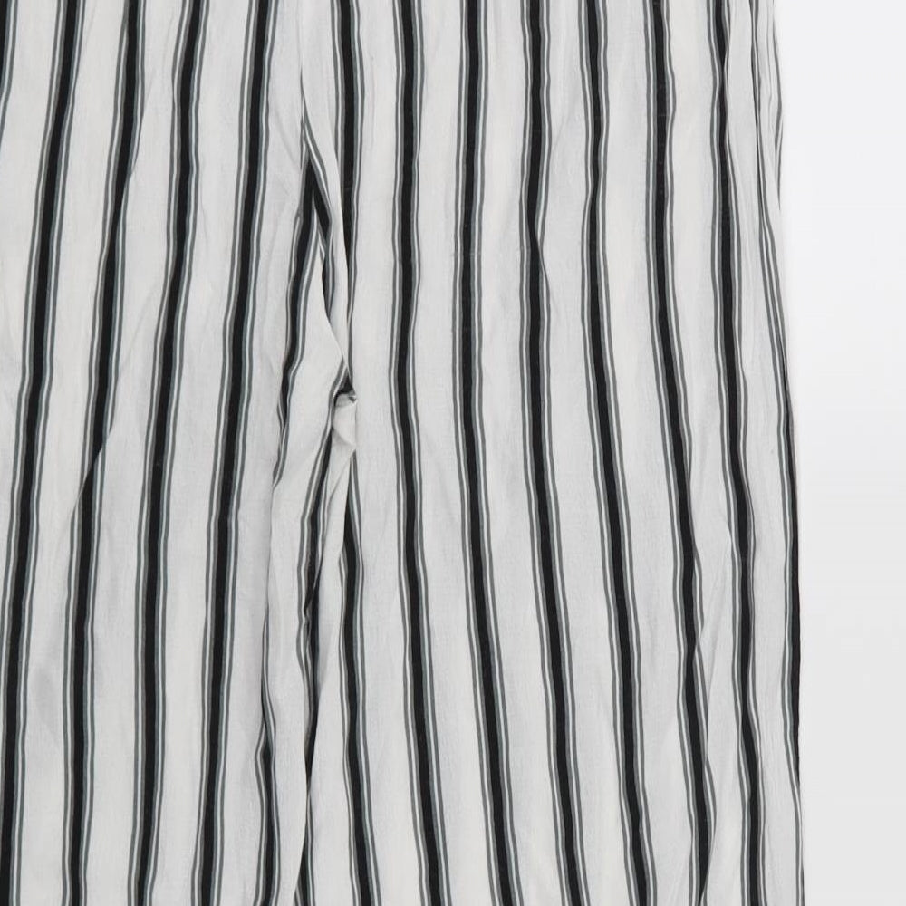 New Look Womens White Striped  Trousers  Size 10 L23 in