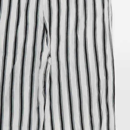 New Look Womens White Striped  Trousers  Size 10 L23 in