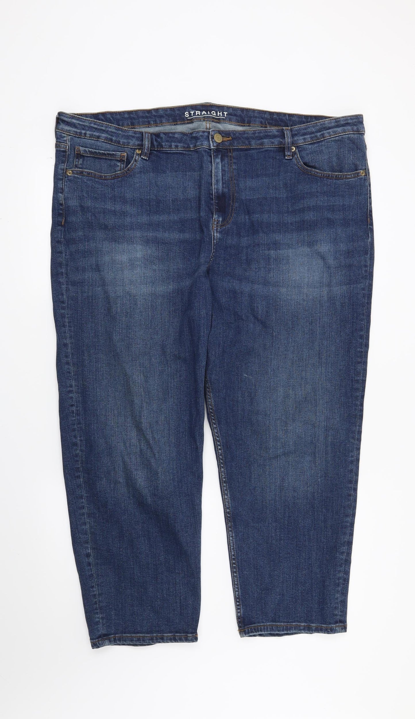 Womens UK Size 44 in Preworn Regular Fit Straight Blue Jeans