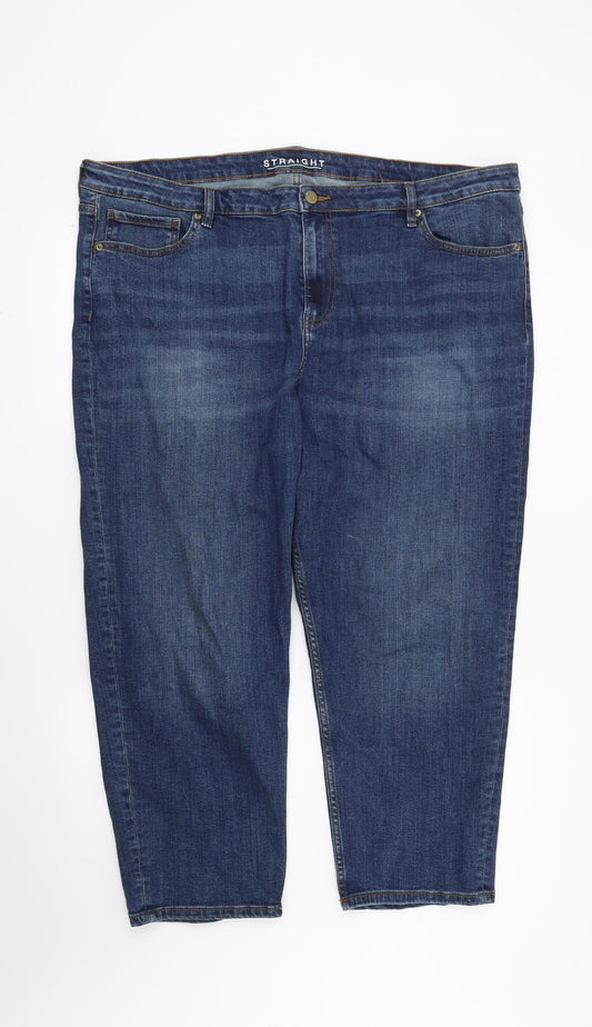 Womens UK Size 44 in Preworn Regular Fit Straight Blue Jeans