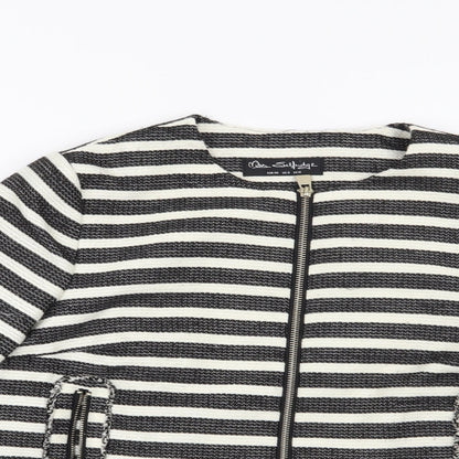 Miss Selfridge Womens White Striped  Jacket Blazer Size 12