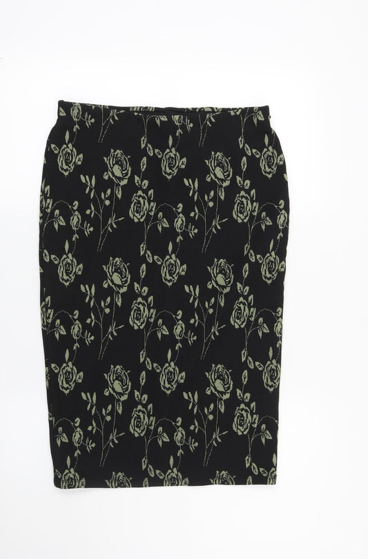 Atmosphere Womens Black Floral  Straight & Pencil Skirt Size 12