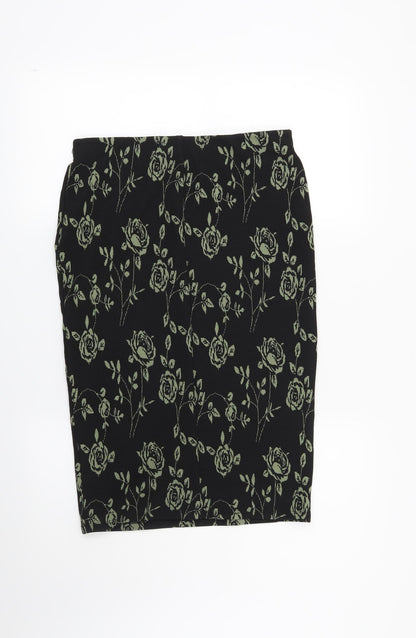 Atmosphere Womens Black Floral  Straight & Pencil Skirt Size 12