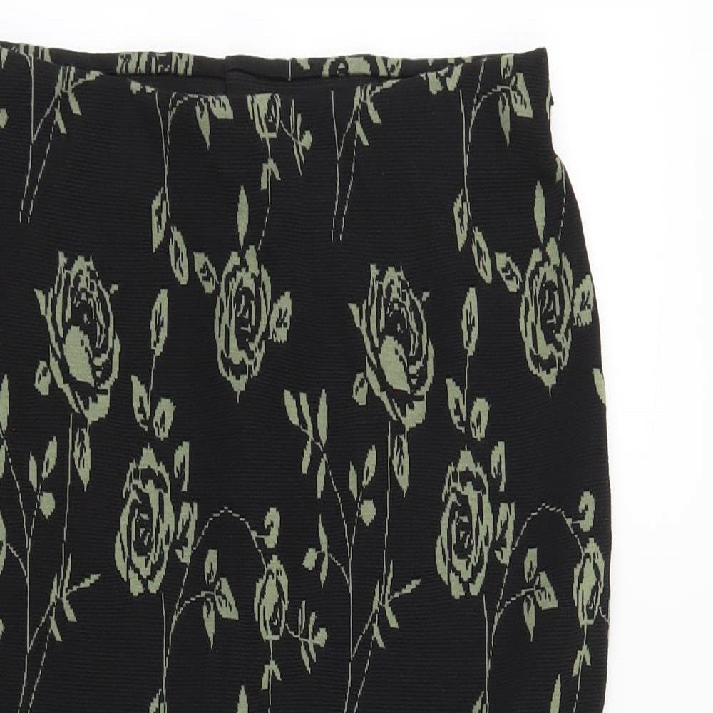 Atmosphere Womens Black Floral  Straight & Pencil Skirt Size 12