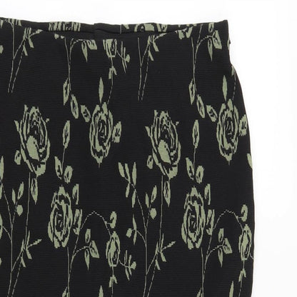 Atmosphere Womens Black Floral  Straight & Pencil Skirt Size 12