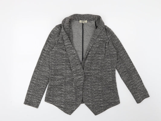 Papaya Womens Black Geometric  Jacket Blazer Size 10