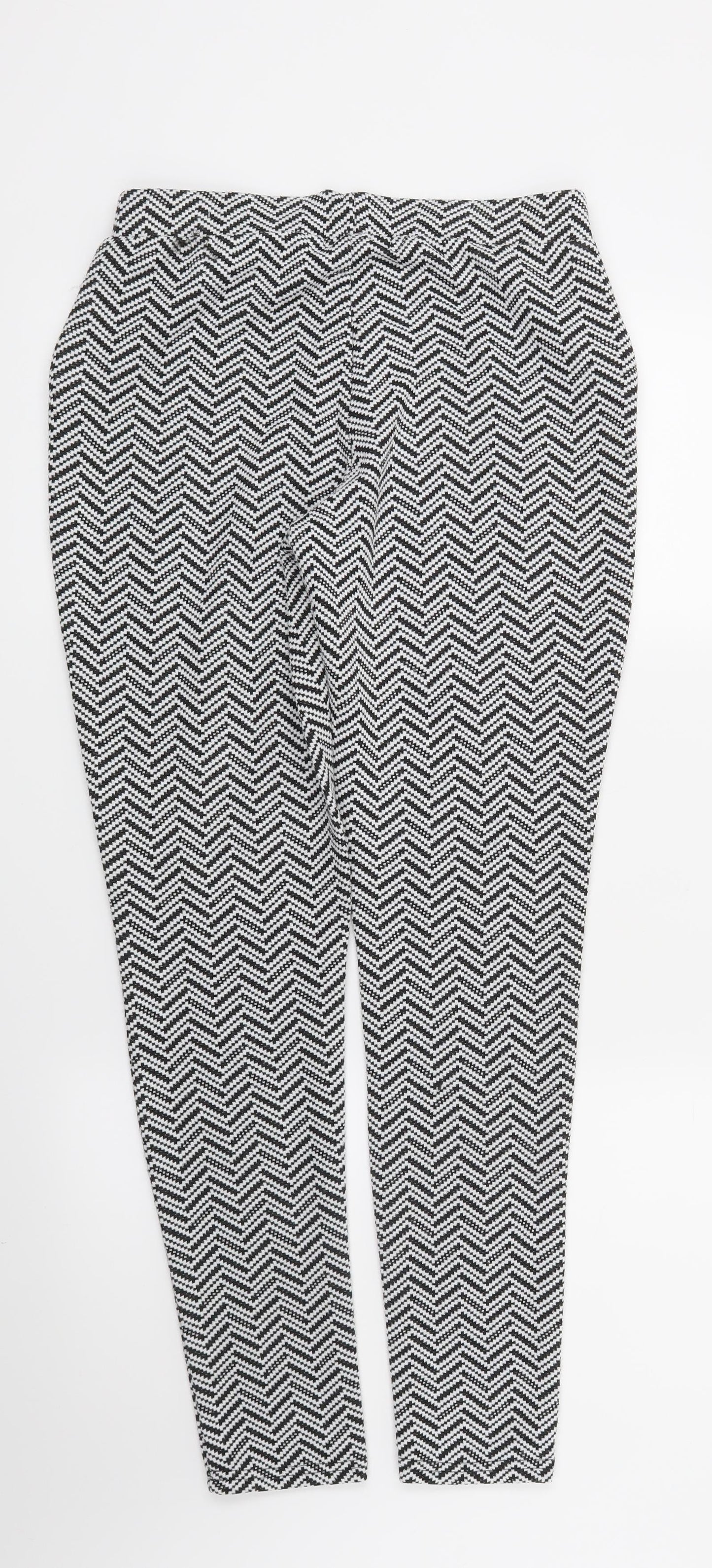Atmosphere Womens White Geometric  Trousers  Size 10 L29 in