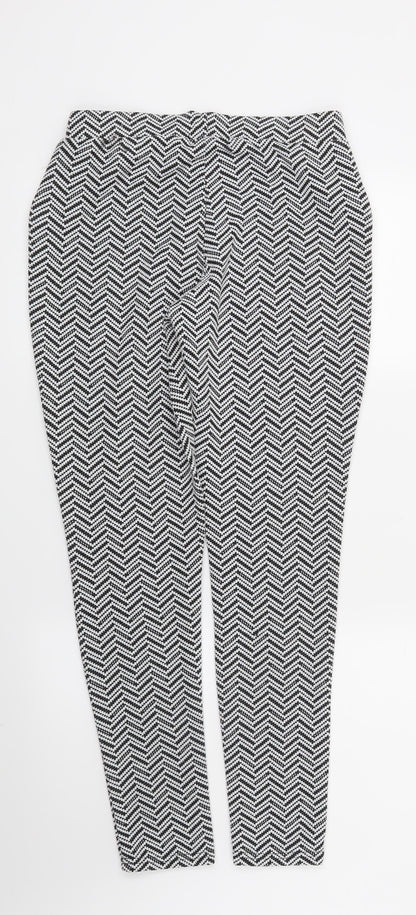 Atmosphere Womens White Geometric  Trousers  Size 10 L29 in